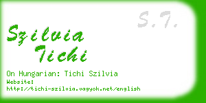 szilvia tichi business card